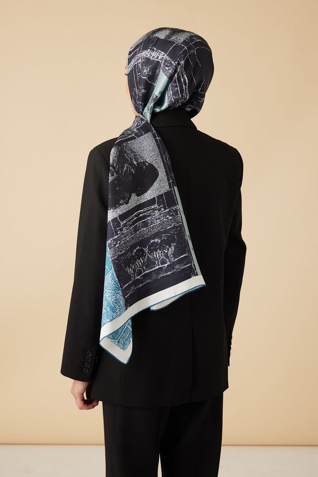 DİDAR MULBERRY İPEK ŞAL 70*190 CM - LACİVERT - Görsel 5