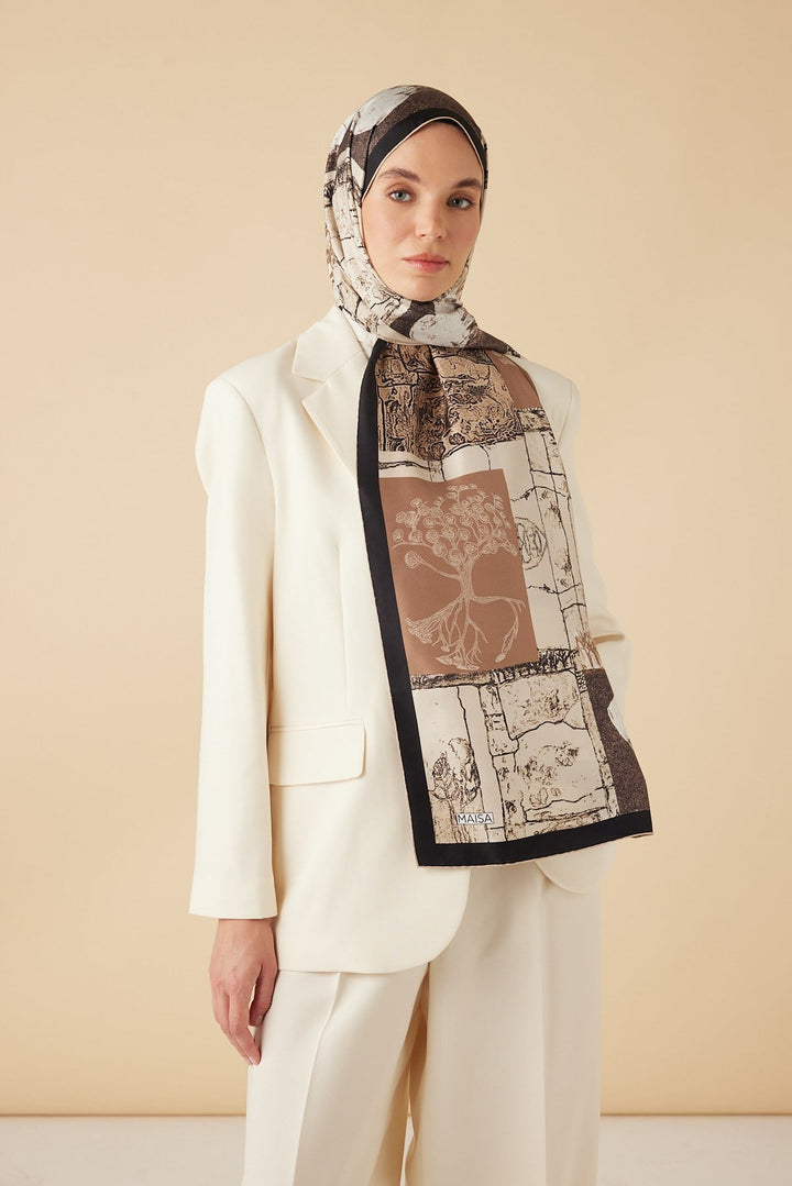 DİDAR MULBERRY İPEK ŞAL 70*190 CM - VİZON - Görsel 3