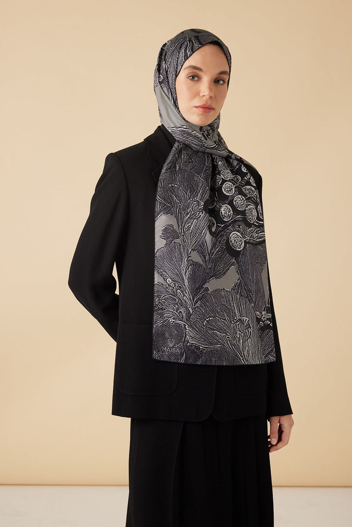 EFNA MULBERRY İPEK ŞAL 70*190 CM - AÇIK GRİ - Görsel 3