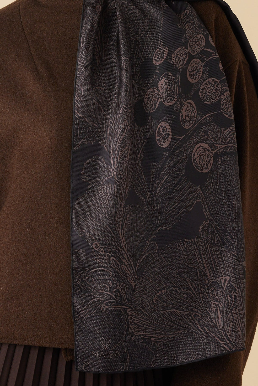 EFNA MULBERRY İPEK ŞAL 70*190 CM - ACI KAHVE - Görsel 3