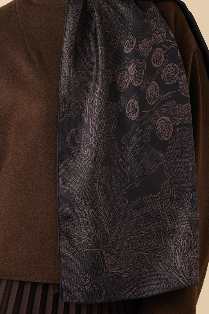 EFNA MULBERRY İPEK ŞAL 70*190 CM - ACI KAHVE - Görsel 3