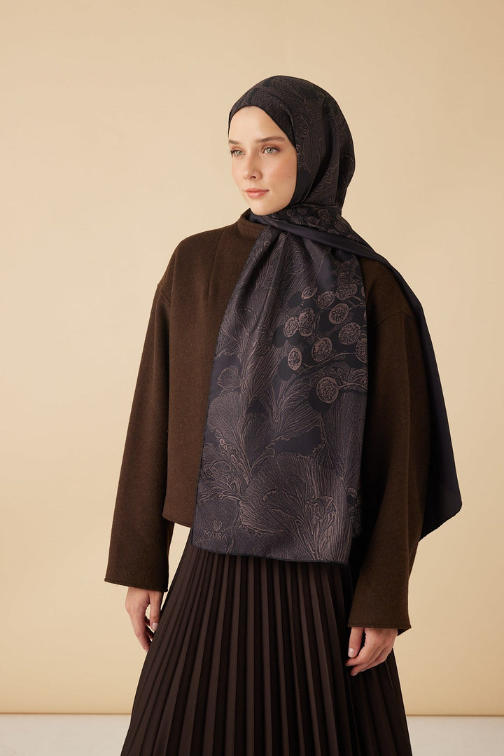 EFNA MULBERRY İPEK ŞAL 70*190 CM - ACI KAHVE - Görsel 4
