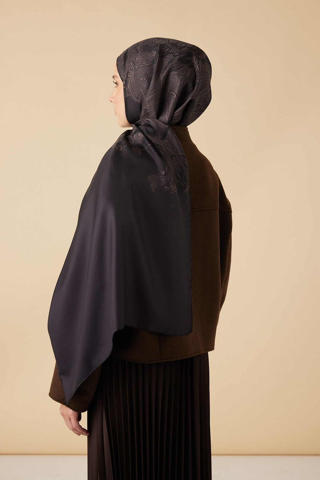 EFNA MULBERRY İPEK ŞAL 70*190 CM - ACI KAHVE - Görsel 5