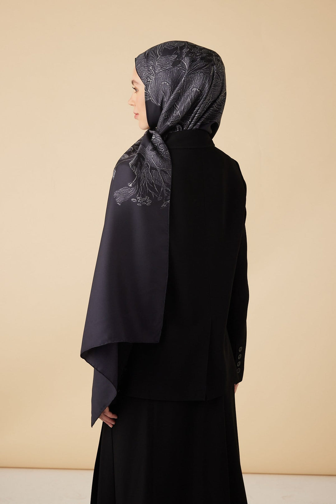 EFNA MULBERRY İPEK ŞAL 70*190 CM - LACİVERT - Görsel 5