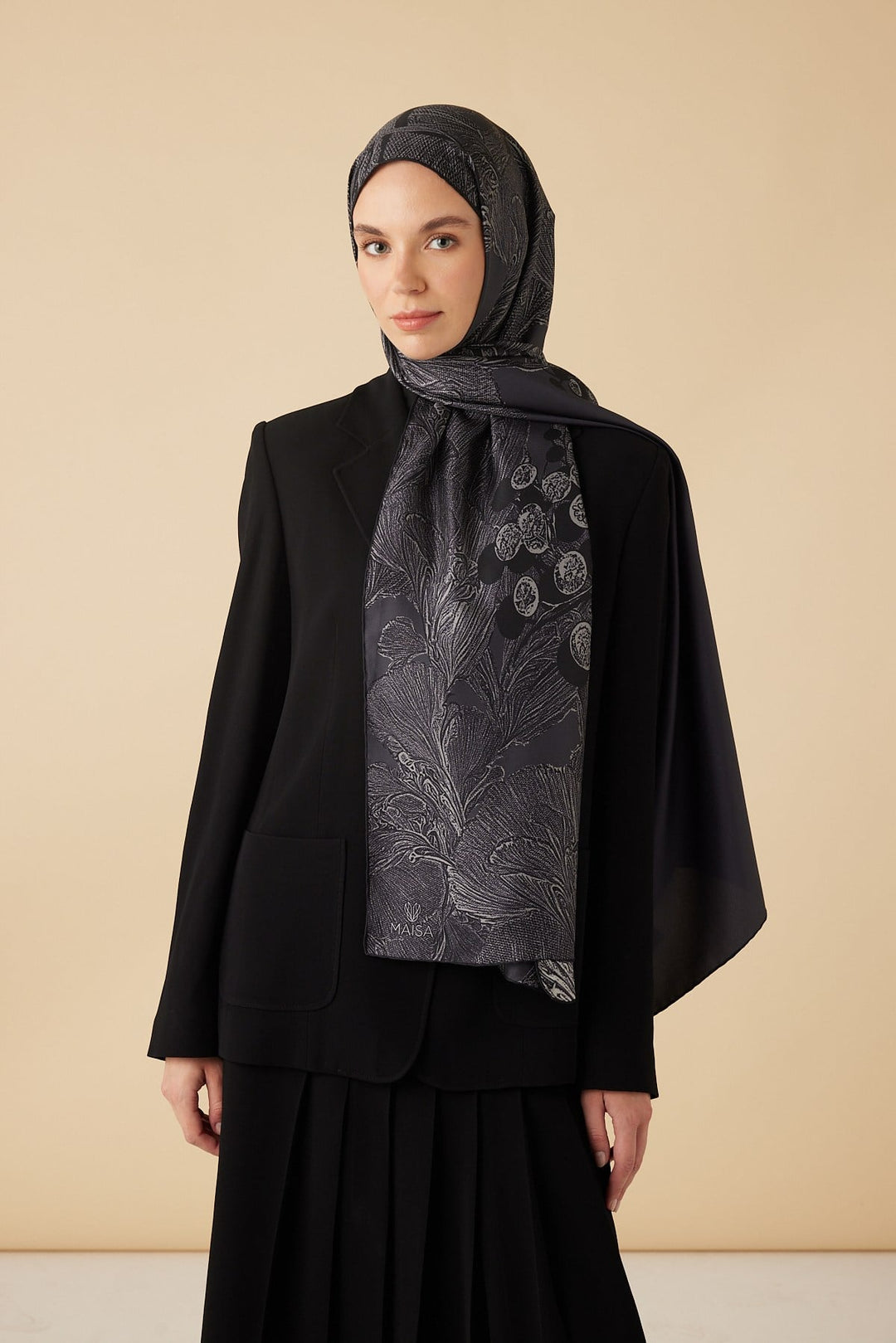 EFNA MULBERRY İPEK ŞAL 70*190 CM - ANTRASİT - Görsel 1