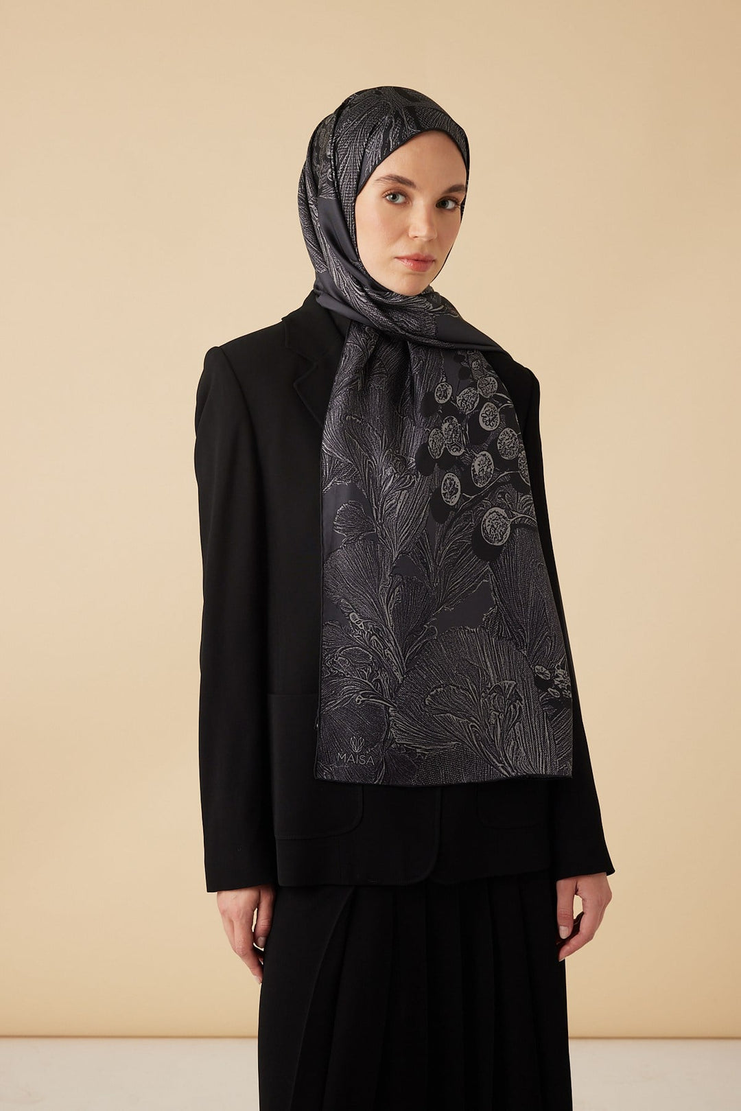 EFNA MULBERRY İPEK ŞAL 70*190 CM - ANTRASİT - Görsel 2