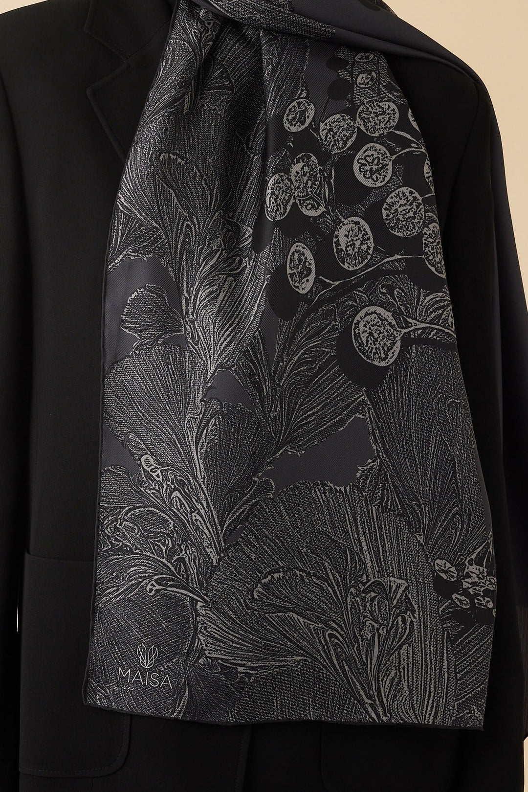 EFNA MULBERRY İPEK ŞAL 70*190 CM - ANTRASİT - Görsel 3