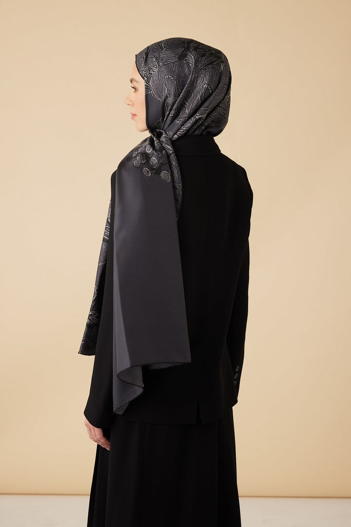 EFNA MULBERRY İPEK ŞAL 70*190 CM - ANTRASİT - Görsel 4