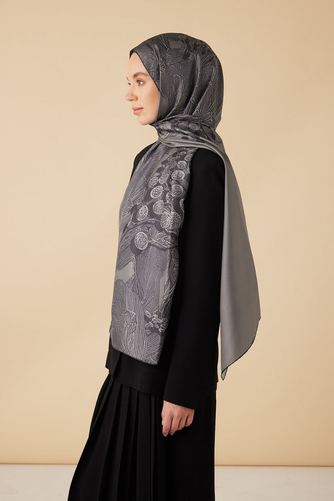 EFNA MULBERRY İPEK ŞAL 70*190 CM - GRİ - Görsel 4