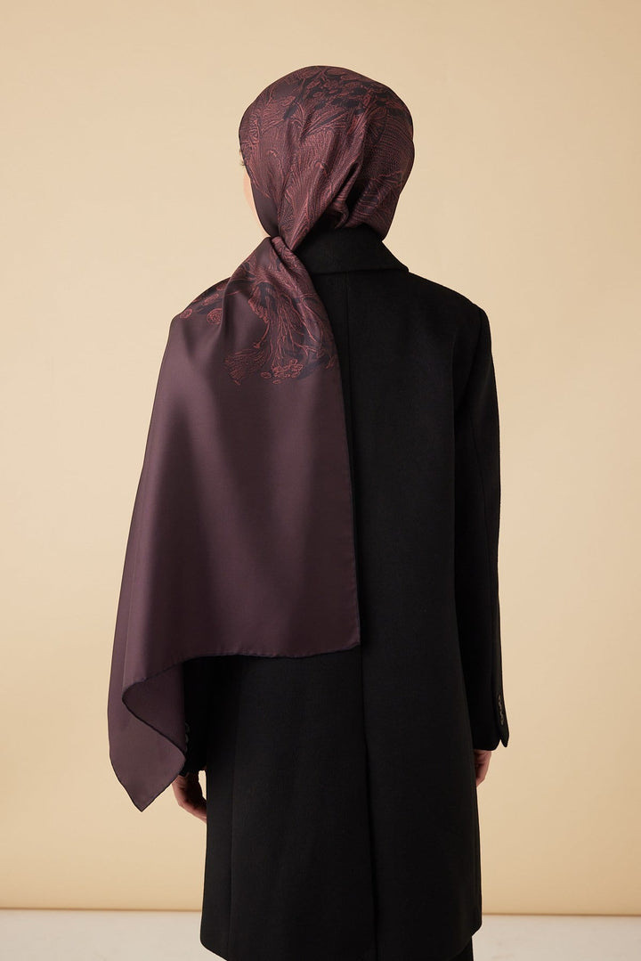 EFNA MULBERRY İPEK ŞAL 70*190 CM - BORDO - Görsel 5