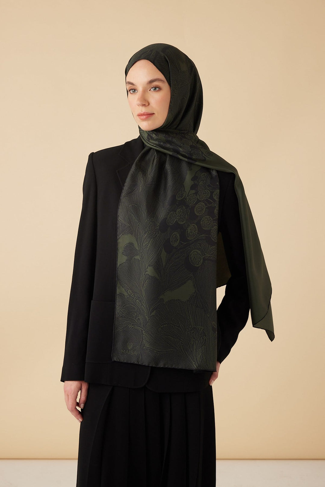 EFNA MULBERRY İPEK ŞAL 70*190 CM - YEŞİL - Görsel 1