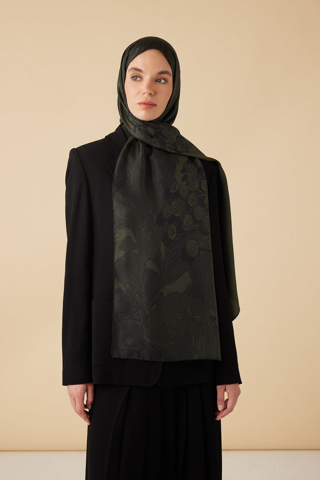 EFNA MULBERRY İPEK ŞAL 70*190 CM - YEŞİL - Görsel 2