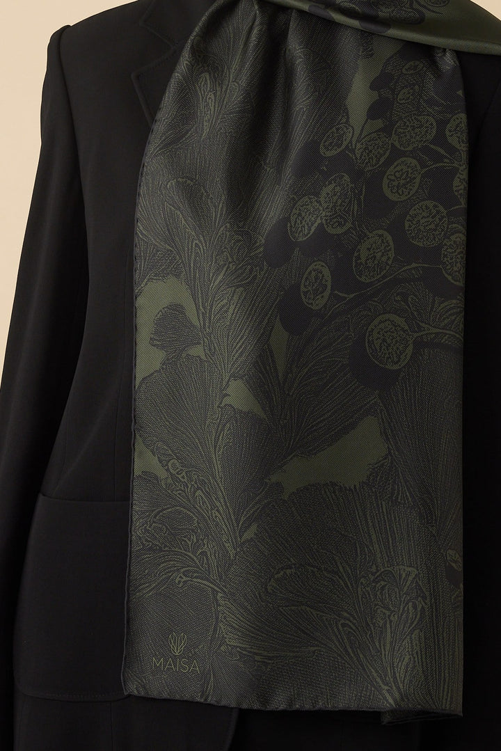 EFNA MULBERRY İPEK ŞAL 70*190 CM - YEŞİL - Görsel 3