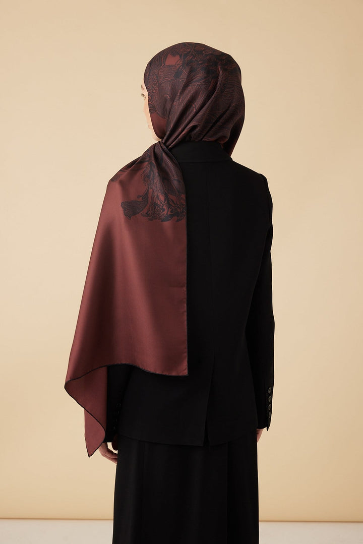 EFNA MULBERRY İPEK ŞAL 70*190 CM - VİŞNE - Görsel 4