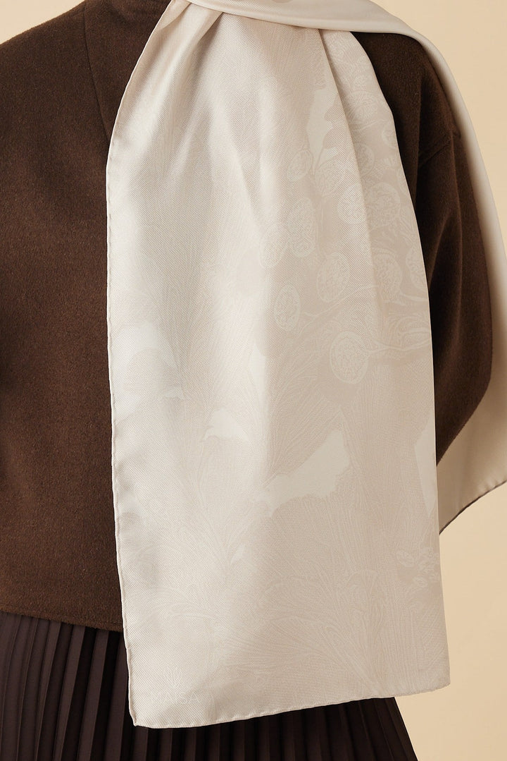 EFNA MULBERRY İPEK ŞAL 70*190 CM - BEJ - Görsel 2