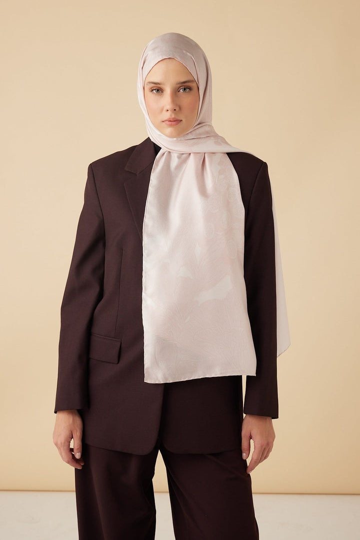 EFNA MULBERRY İPEK ŞAL 70*190 CM - PUDRA PEMBE - Görsel 1