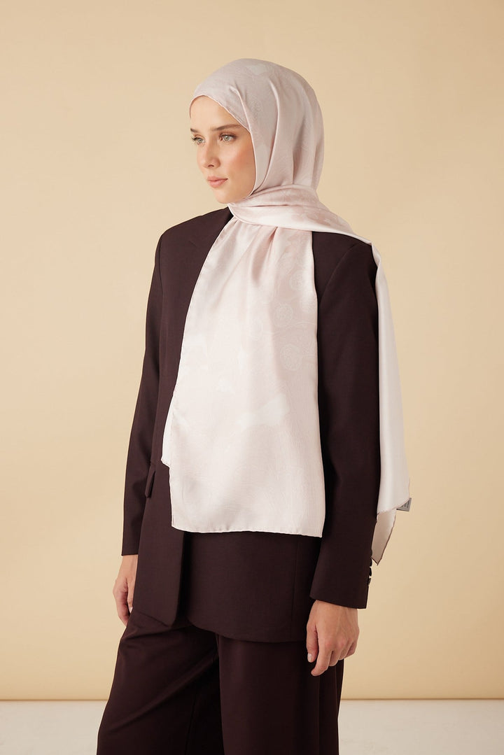 EFNA MULBERRY İPEK ŞAL 70*190 CM - PUDRA PEMBE - Görsel 3