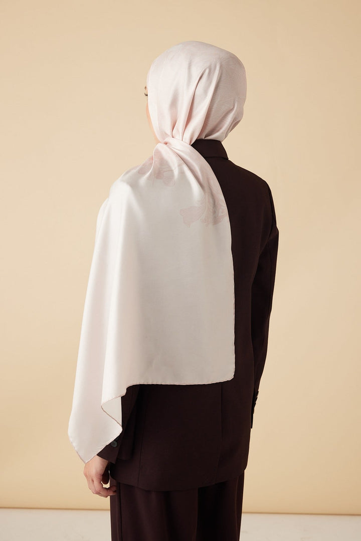 EFNA MULBERRY İPEK ŞAL 70*190 CM - PUDRA PEMBE - Görsel 4
