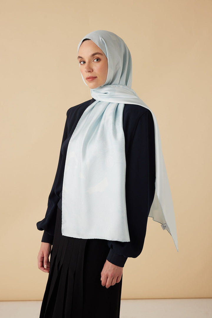 EFNA MULBERRY İPEK ŞAL 70*190 CM - AÇIK MAVİ - Görsel 1