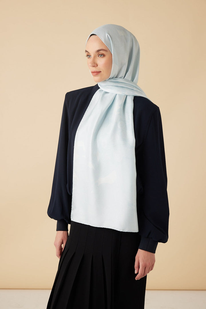 EFNA MULBERRY İPEK ŞAL 70*190 CM - AÇIK MAVİ - Görsel 3