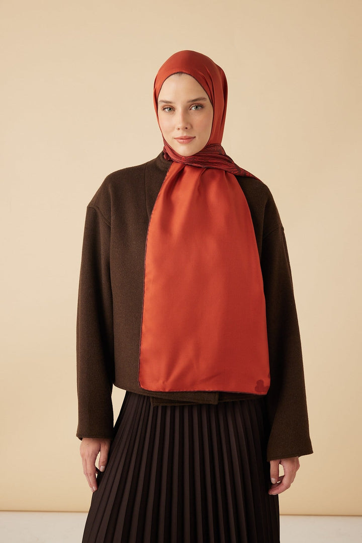EFNA MULBERRY İPEK ŞAL 70*190 CM - KIRMIZI - Görsel 2