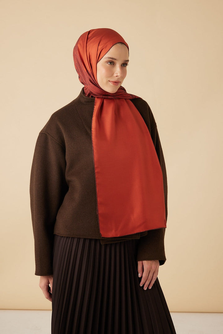 EFNA MULBERRY İPEK ŞAL 70*190 CM - KIRMIZI - Görsel 3