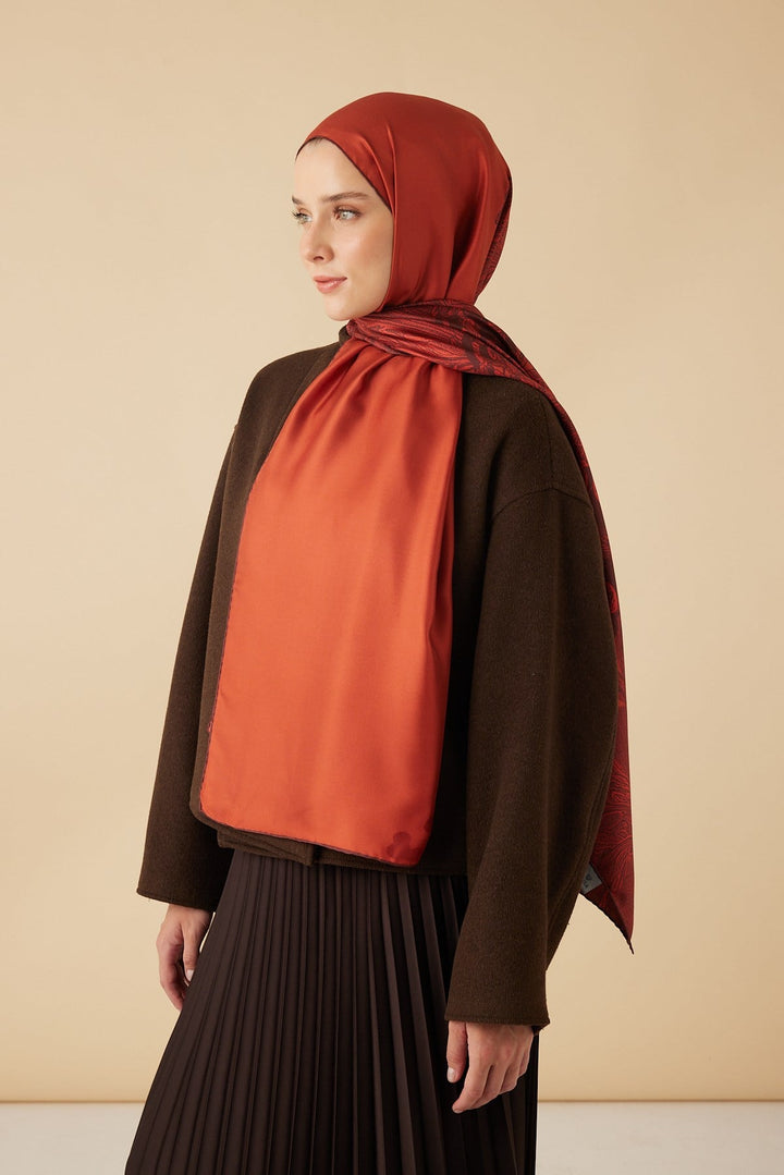 EFNA MULBERRY İPEK ŞAL 70*190 CM - KIRMIZI - Görsel 4
