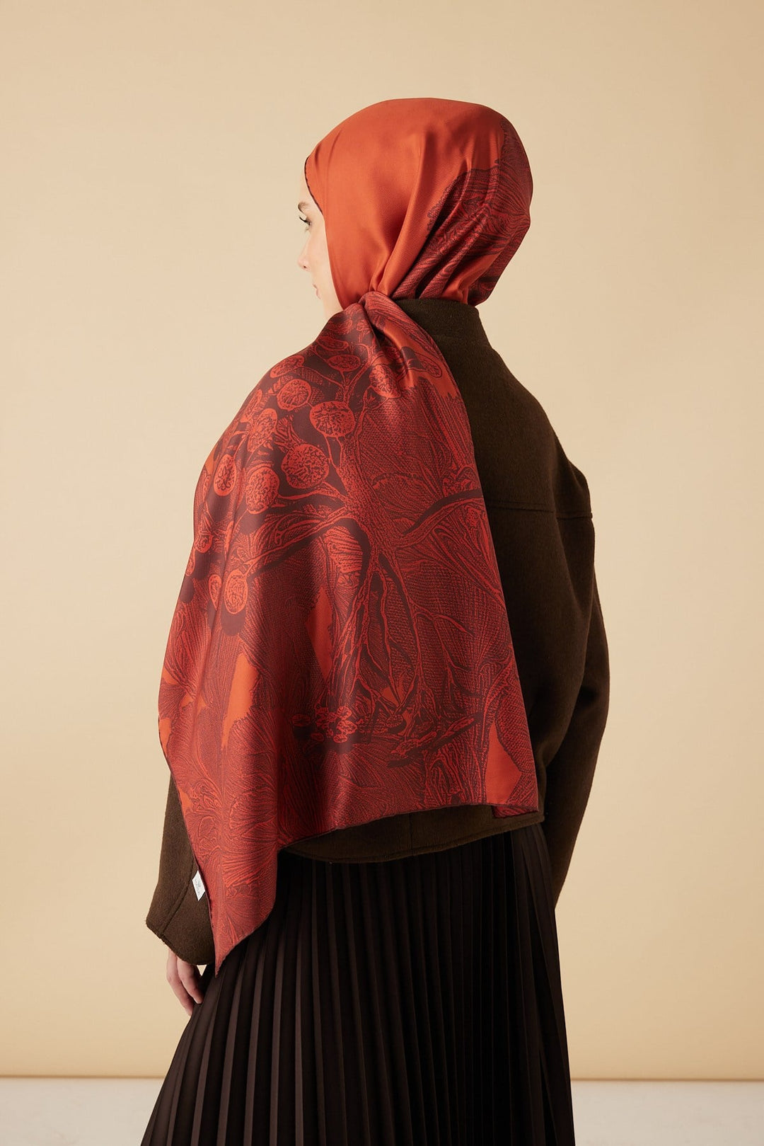 EFNA MULBERRY İPEK ŞAL 70*190 CM - KIRMIZI - Görsel 5