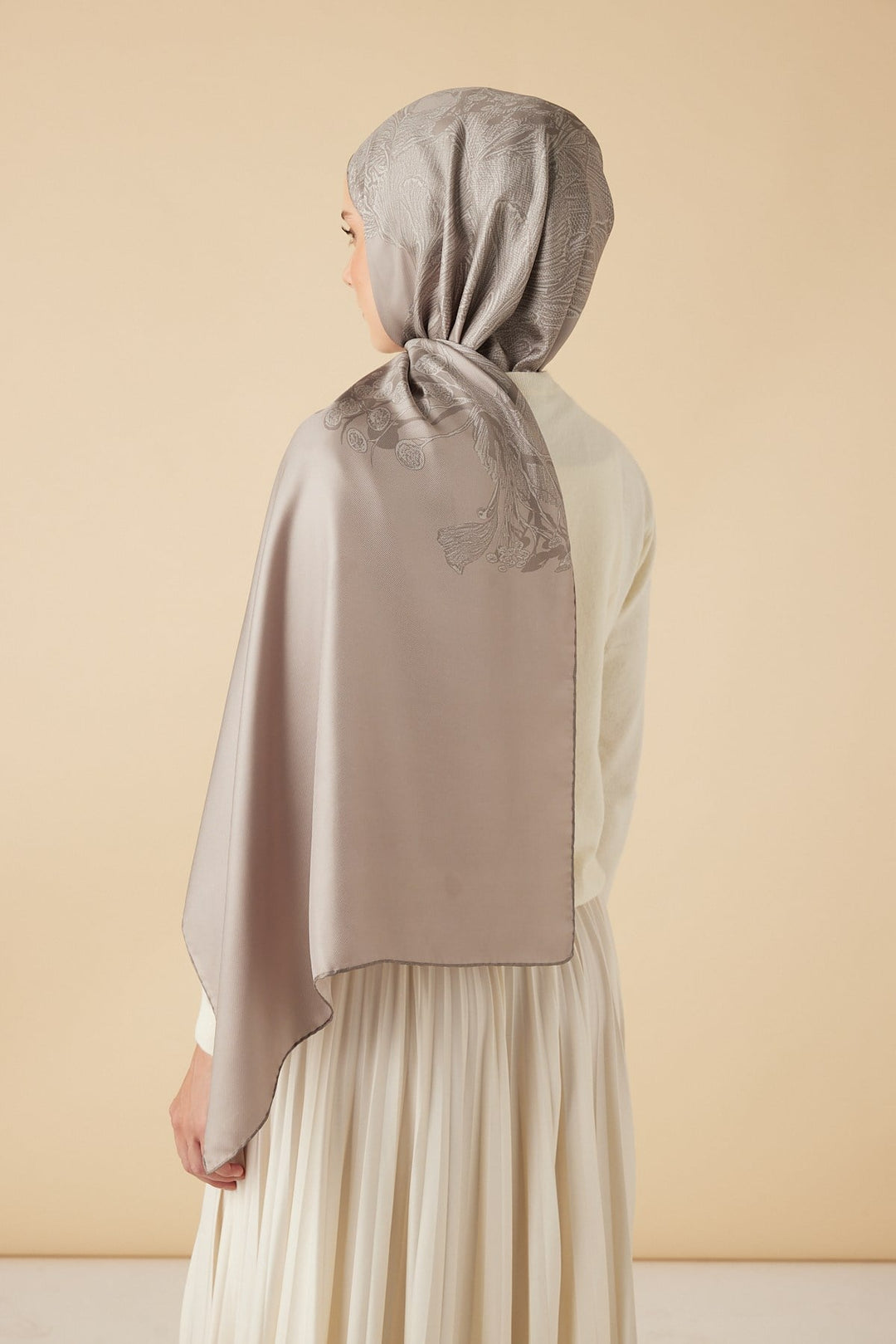 EFNA MULBERRY İPEK ŞAL 70*190 CM - VİZON - Görsel 5