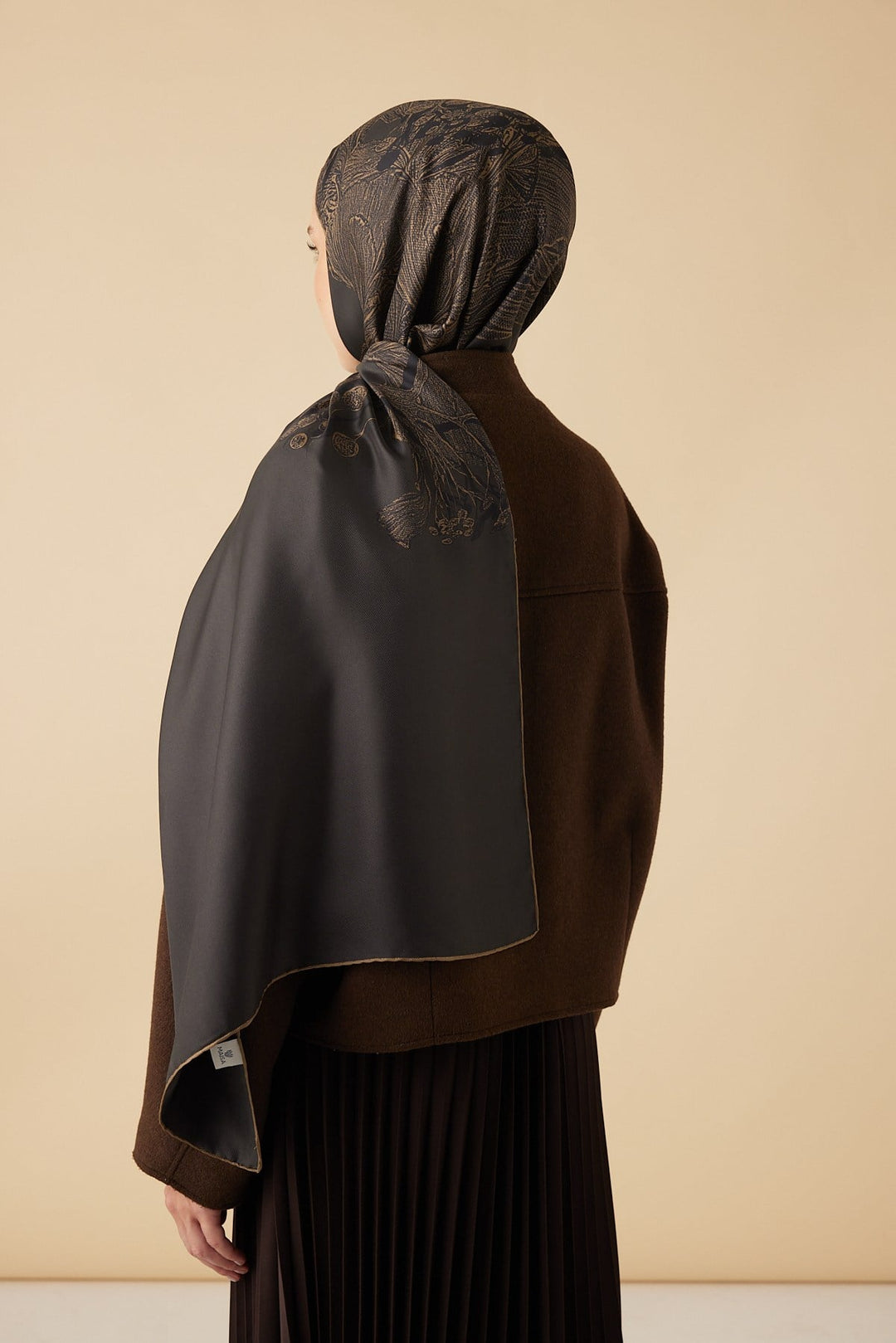 EFNA MULBERRY İPEK ŞAL 70*190 CM - KAHVERENGİ - Görsel 4