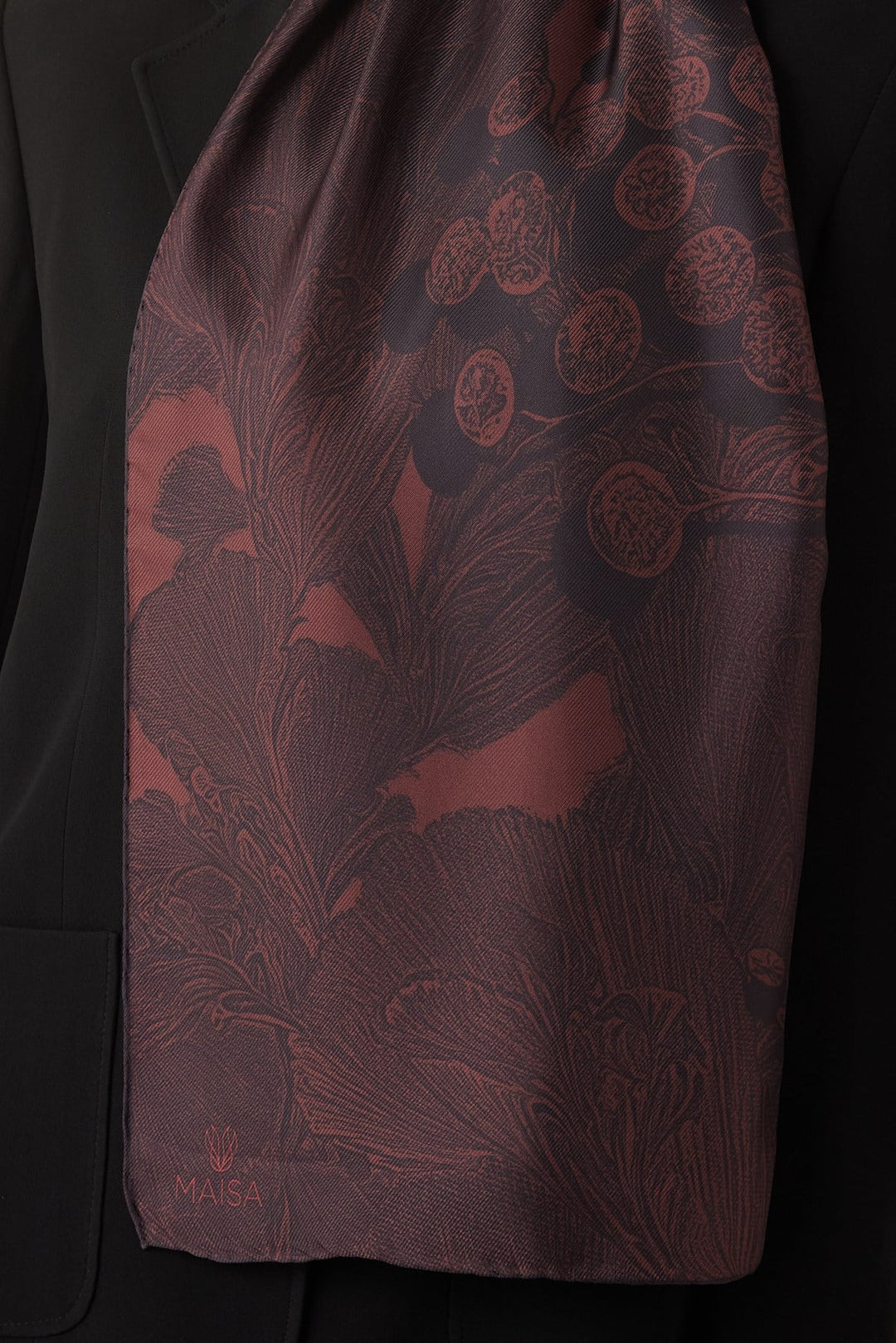 EFNA MULBERRY İPEK ŞAL 70*190 CM - MÜRDÜM - Görsel 2
