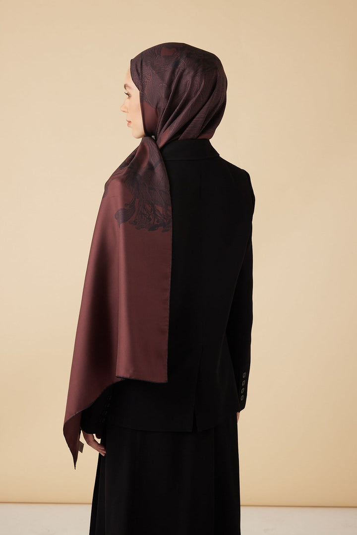 EFNA MULBERRY İPEK ŞAL 70*190 CM - MÜRDÜM - Görsel 4