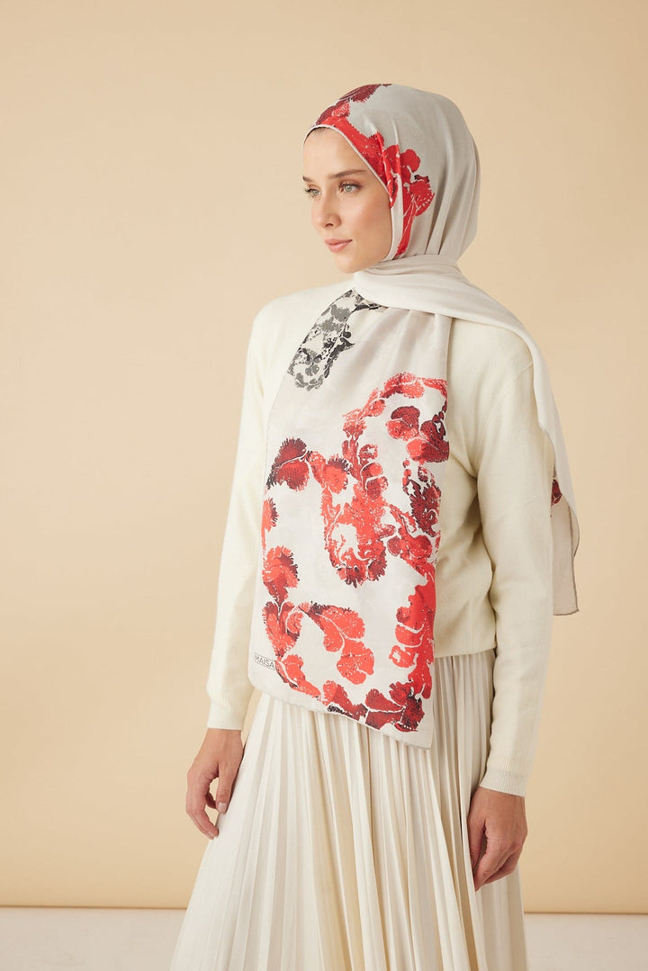 PEYKAN PAMUK İPEK ŞAL 70*190 CM - TAŞ - Görsel 3
