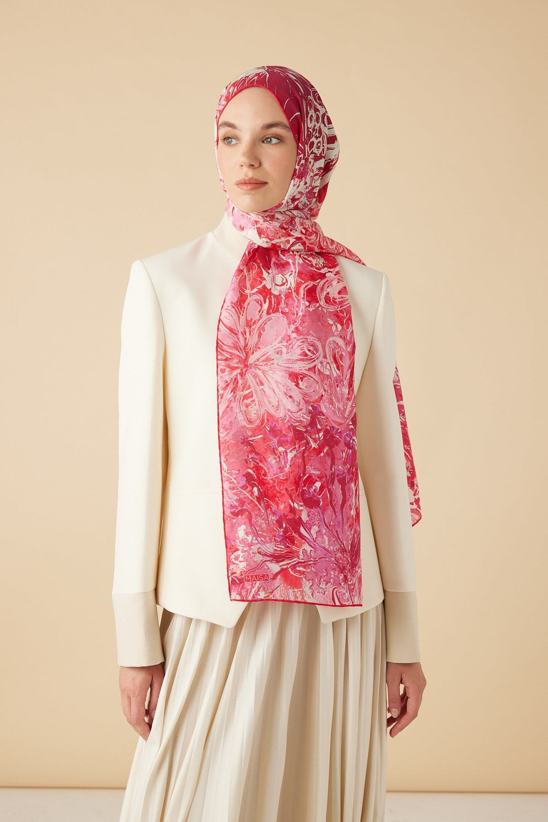 DEM PAMUK İPEK ŞAL 70*190 CM - PEMBE - Görsel 3