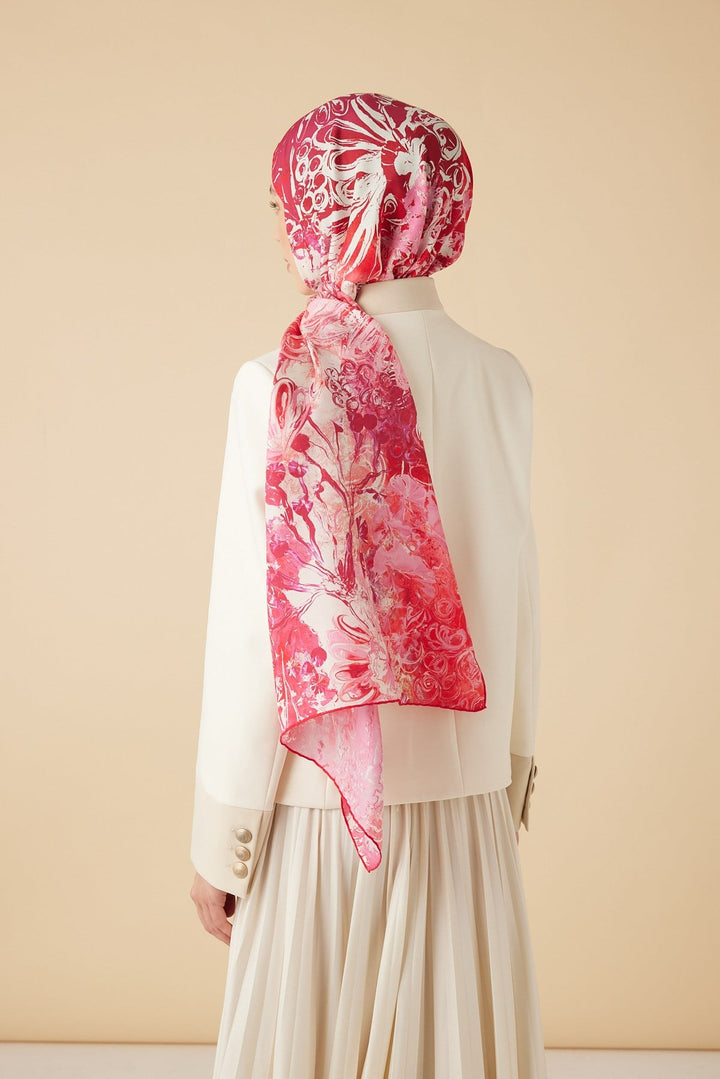 DEM PAMUK İPEK ŞAL 70*190 CM - PEMBE - Görsel 7