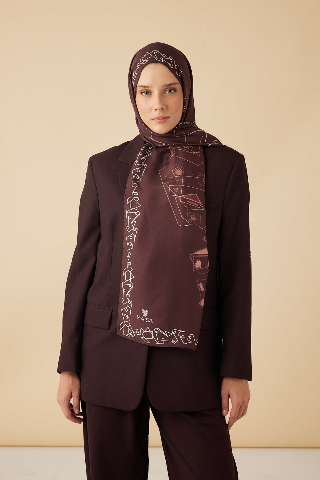 MİNA PAMUK İPEK ŞAL 70*190 CM - BORDO - Görsel 1