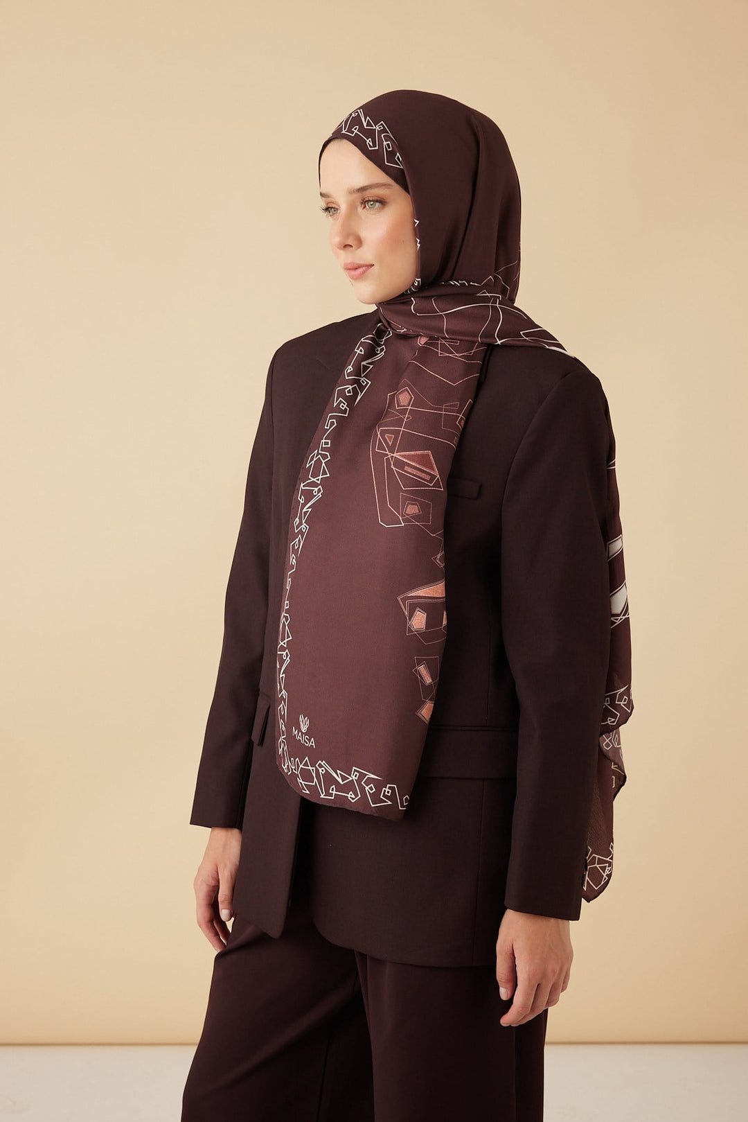 MİNA PAMUK İPEK ŞAL 70*190 CM - BORDO - Görsel 2