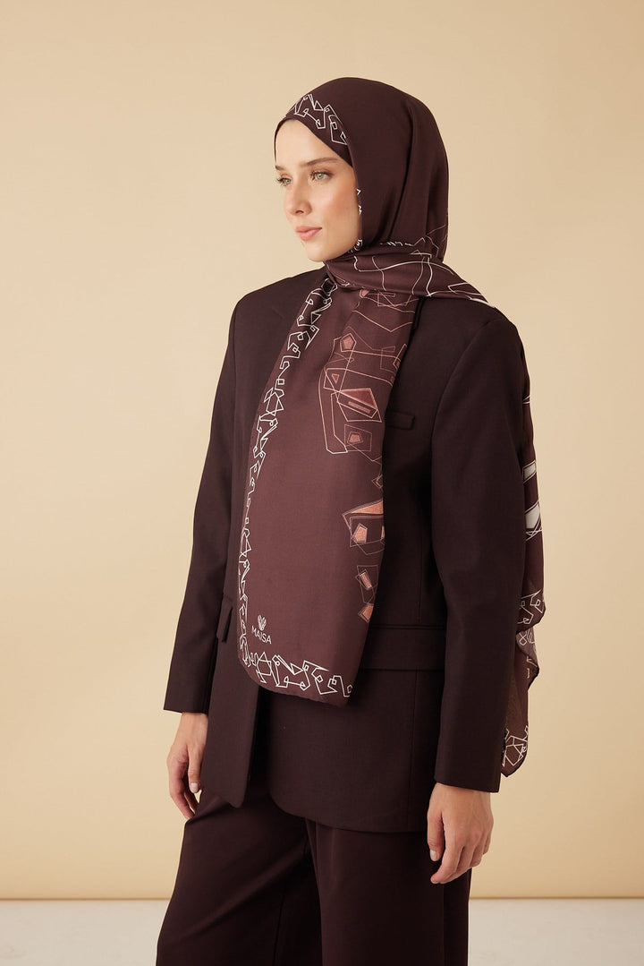 MİNA PAMUK İPEK ŞAL 70*190 CM - BORDO - Görsel 2