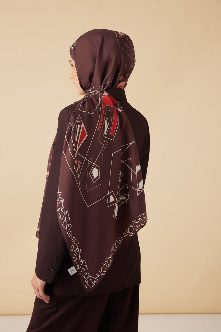 MİNA PAMUK İPEK ŞAL 70*190 CM - BORDO - Görsel 4
