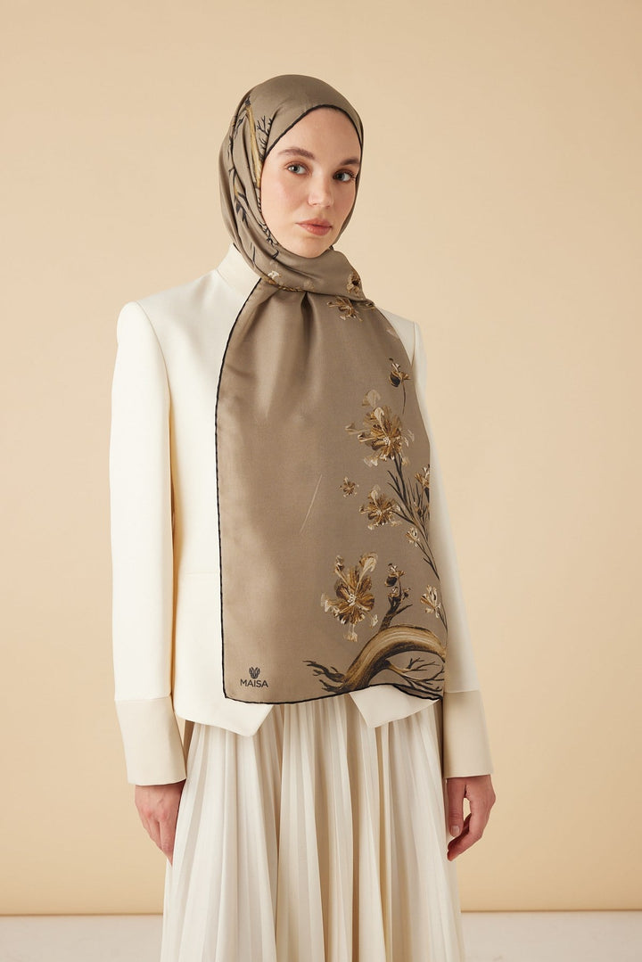 GEVHER PAMUK İPEK ŞAL 70*190 CM - CAMEL - Görsel 2