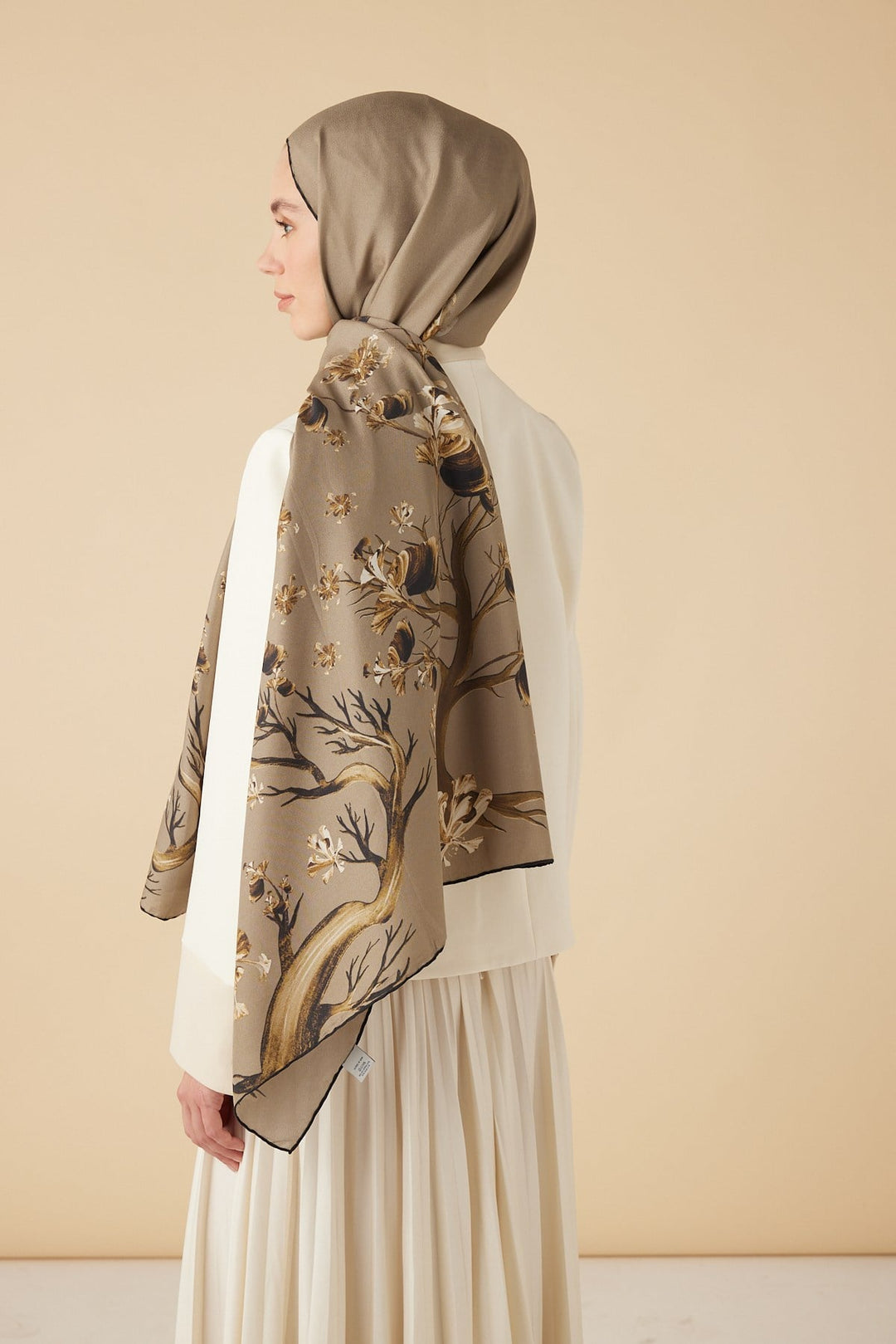 GEVHER PAMUK İPEK ŞAL 70*190 CM - CAMEL - Görsel 5