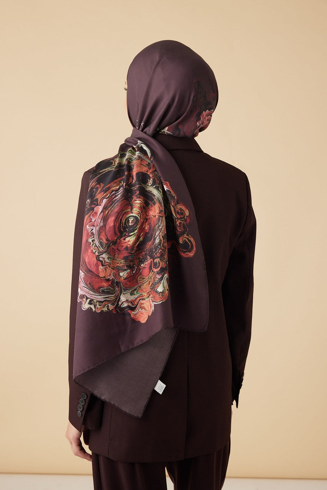 HARE PAMUK İPEK ŞAL 70*190 CM - MÜRDÜM - Görsel 3