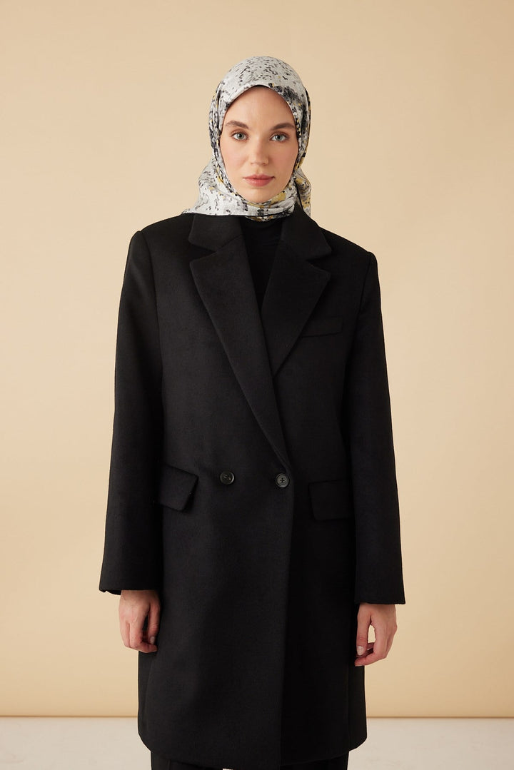 SU MASALI TİVİL İPEK EŞARP 90*90 CM - GRİ - Görsel 1