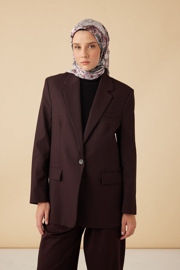 SU MASALI TİVİL İPEK EŞARP 90*90 CM - PEMBE - Görsel 1