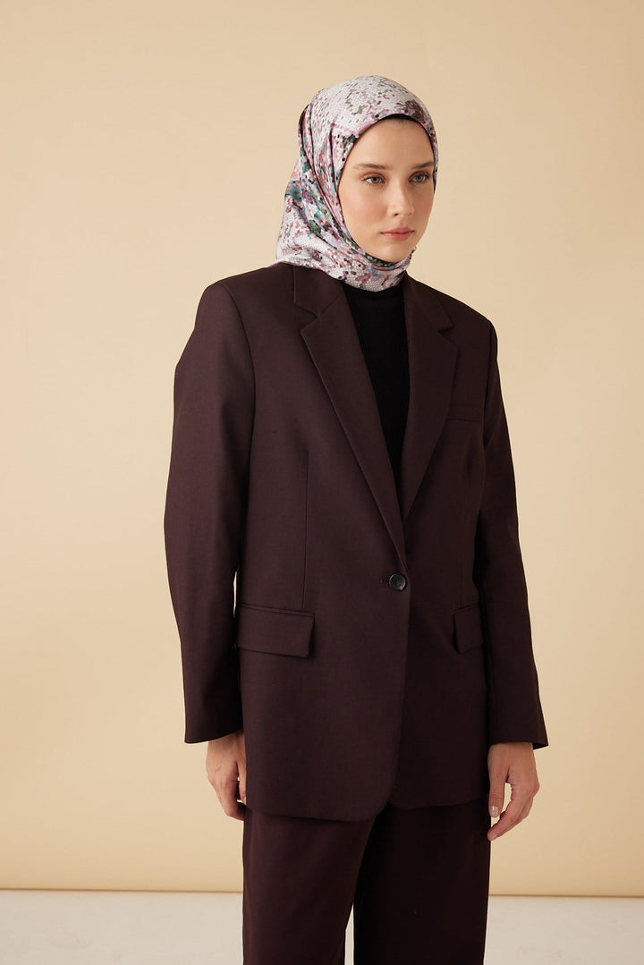 SU MASALI TİVİL İPEK EŞARP 90*90 CM - PEMBE - Görsel 2