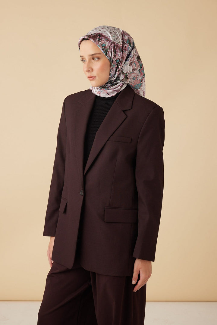 SU MASALI TİVİL İPEK EŞARP 90*90 CM - PEMBE - Görsel 3