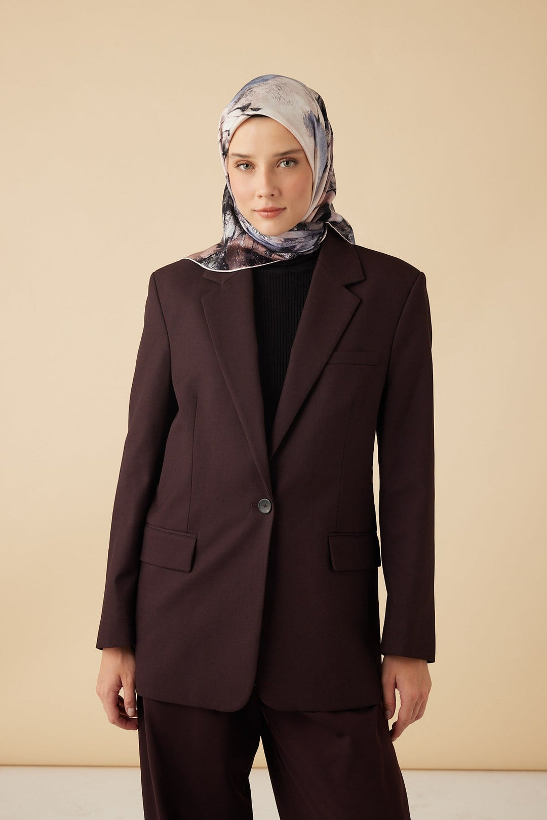 GELİNCİK TİVİL İPEK EŞARP 90*90 CM - PUDRA PEMBE - Görsel 1
