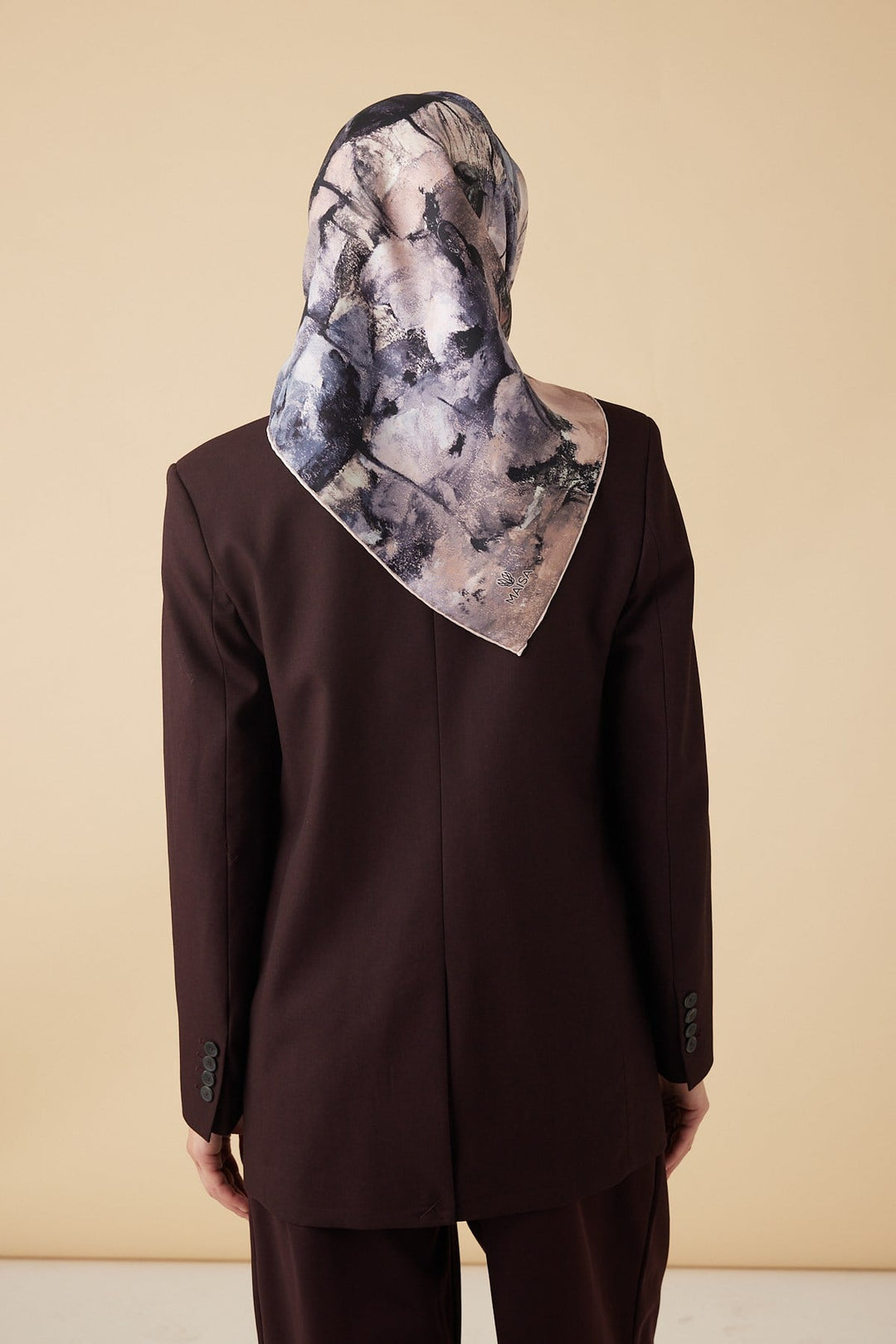 GELİNCİK TİVİL İPEK EŞARP 90*90 CM - PUDRA PEMBE - Görsel 4