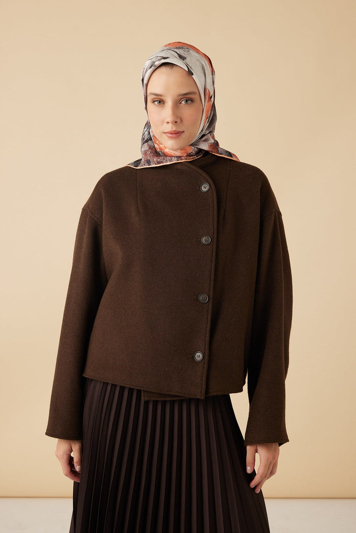 GELİNCİK TİVİL İPEK EŞARP 90*90 CM - TURUNCU - Görsel 1