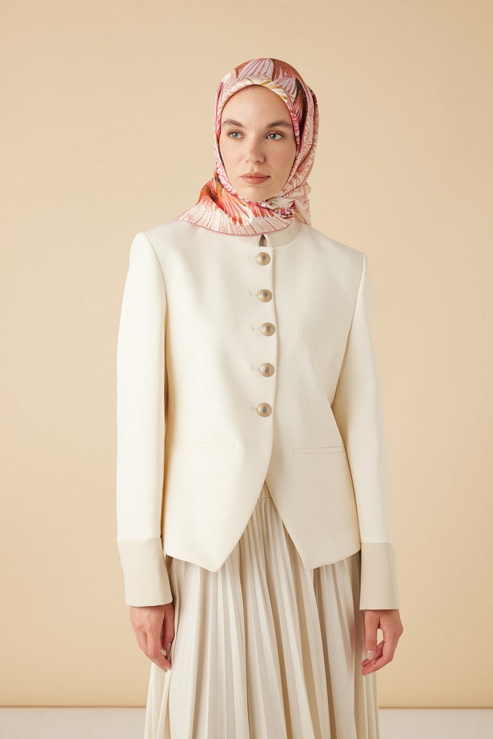 DEVRAN TİVİL İPEK EŞARP 90*90 CM - PEMBE - Görsel 1